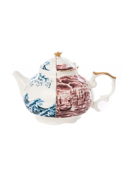 Ręcznie wykonany czajnik Hybrid, Porcelana chińska, Wielobarwny, Ø 15 x 13 cm