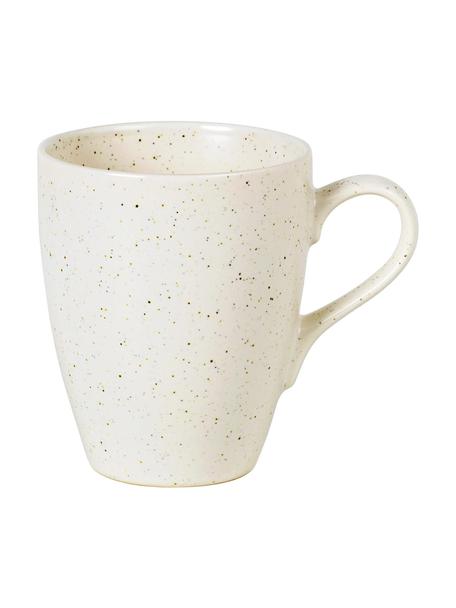 Tazas artesanales Nordic Vanilla, 6 uds., Gres, Blanco crema jaspeada, Ø 8 x Al 10 cm, 250 ml