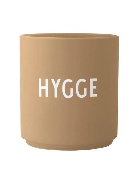 Tazza senza manico di design con scritta Favorite HYGGE, Fine Bone China (porcellana), Beige (Hygge), Ø 8 x Alt. 9 cm, 250 ml