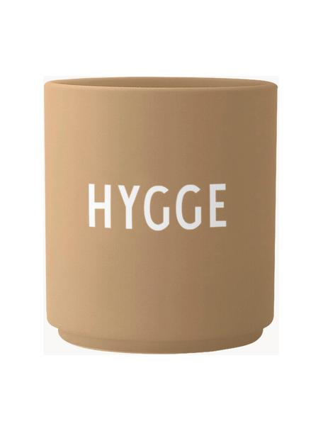 Design Becher Favourite HYGGE mit Schriftzug, Fine Bone China (Porzellan), Beige (Hygge), Ø 8 x H 9 cm, 250 ml