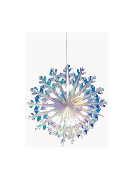 Addobbo per albero a forma di fiocco di neve Iridescent, Plastica, Cromo trasparente, iridescente, Larg. 45 x Alt. 45 cm