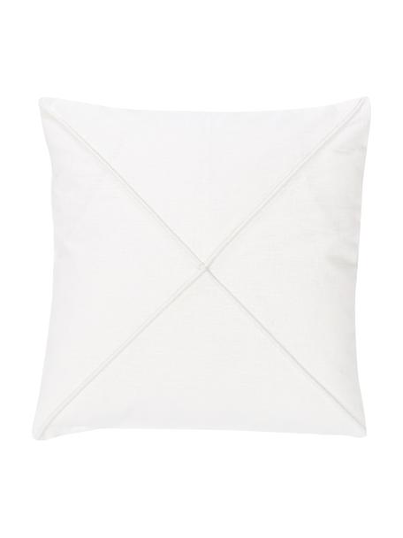 Housse de coussin en lin blanche 45x45 Darla, 51 % lin, 49 % coton, Blanc, larg. 45 x long. 45 cm