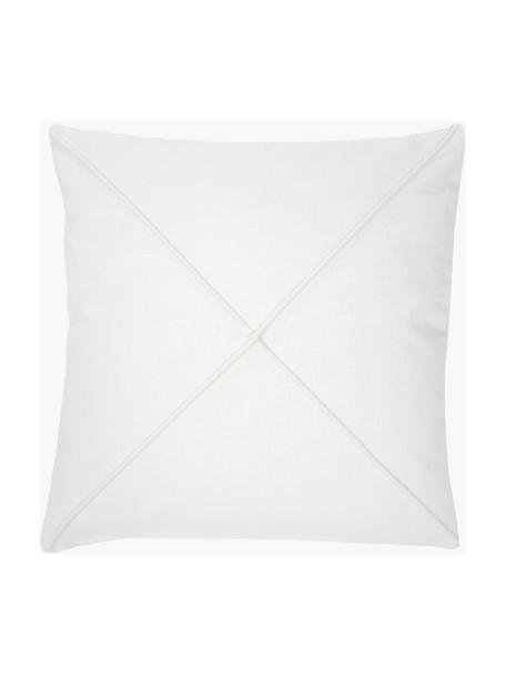 Linnen kussenhoes Darla met structuurpatroon, 51% linnen, 49% katoen, Wit, B 45 x L 45 cm