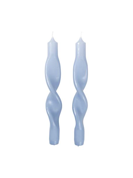 Stolní svíce Twist, 2 ks, Vosk, Světle modrá, bílá, Ø 2 cm, V 23 cm