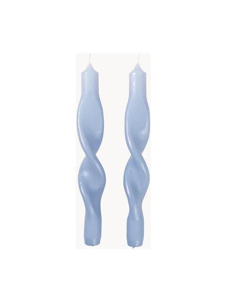 Candele a bastoncino Twist 2 pz, Cera, Azzurro, Alt. 23 cm