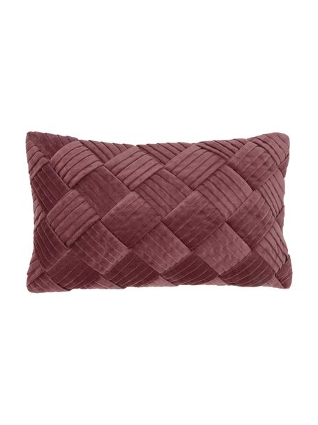 Poszewka na poduszkę z aksamitu Sina, Aksamit (100% bawełna), Blady różowy, S 30 x D 50 cm