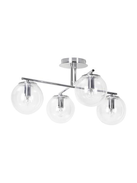 Lampada da soffitto Atlanta, Struttura: metallo cromato, Baldacchino: metallo cromato, Trasparente, cromato, Larg. 65 x Alt. 30 cm