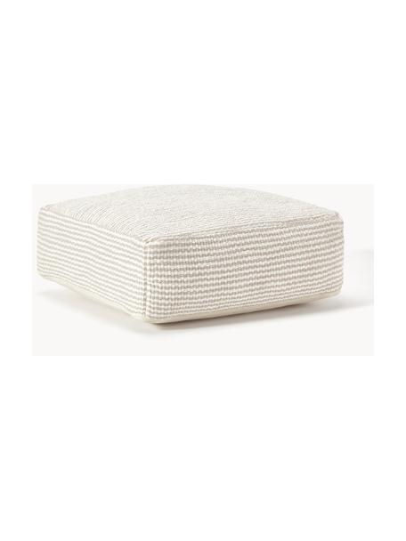 Gestreepte katoenen vloerkussen Carmelo, Bekleding: 100% katoen, Beige, wit, B 60 x H 20 cm