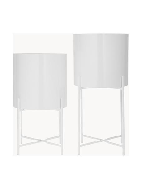 Übertopf-Set Mina aus Metall, 2er-Set, Metall, pulverbeschichtet, Weiss, Set mit verschiedenen Grössen