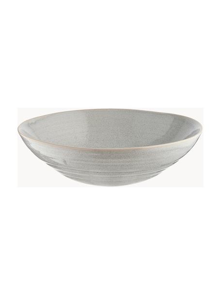 Handgemachte Suppenteller Manor, 4 Stück, Steingut, Hellgrau mit beigem Rand, Ø 20 x H 6 cm