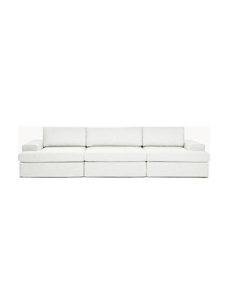Sofá modular Russell (4 plazas), desenfundable, Tapizado: 100% algodón Alta resiste, Tapizado: relleno de espuma, Estructura: madera contrachapada de p, Patas: plástico, Tejido Off White, An 309 x F 103 cm