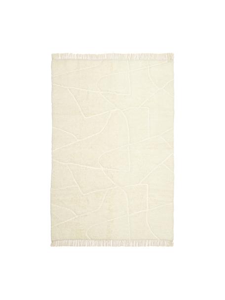 Tapis moelleux à poils longs à franges, tufté main Bayu, 84 % laine, 16 % coton

Les tapis en laine peuvent perdre des fibres lors des premières semaines et des peluches peuvent se former, ce phénomène est naturel et diminue à mesure de votre usage et du temps, Beige, larg. 80 x long. 150 cm (taille XS)