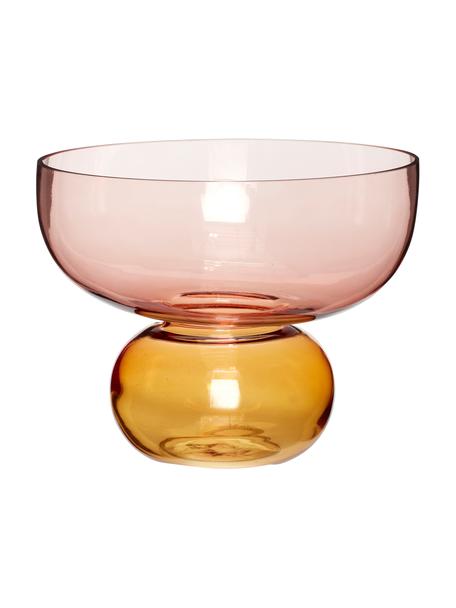 Vase en verre soufflé bouche Showé, Verre, Rose, ambré, transparent, Ø 26 x haut. 21 cm