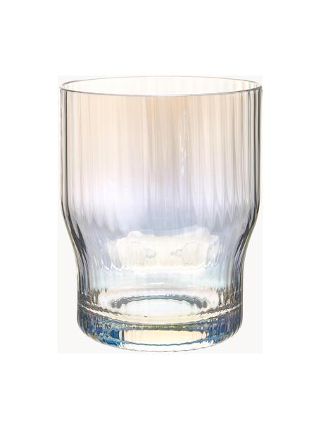 Vasos soplados artesanalmente con relieve Juno, 4 uds., Vidrio, Transparente, Ø 9 x Al 11 cm