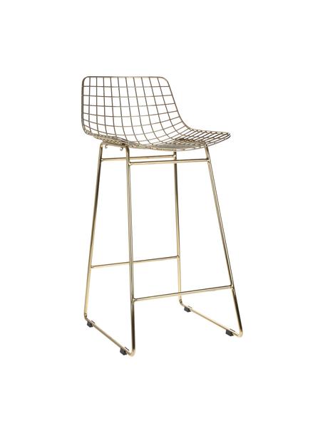 Chaise de comptoir en métal Wire, 2 pièces, Métal, revêtement par poudre, Or, larg. 47 x haut. 89 cm