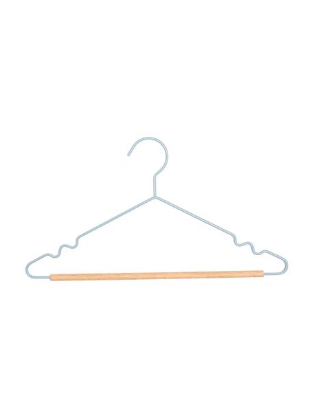 Kleiderbügel Adult Top, 10 Stück, Holz, Stahl, pulverbeschichtet, Hellblau, B 39 x H 20 cm