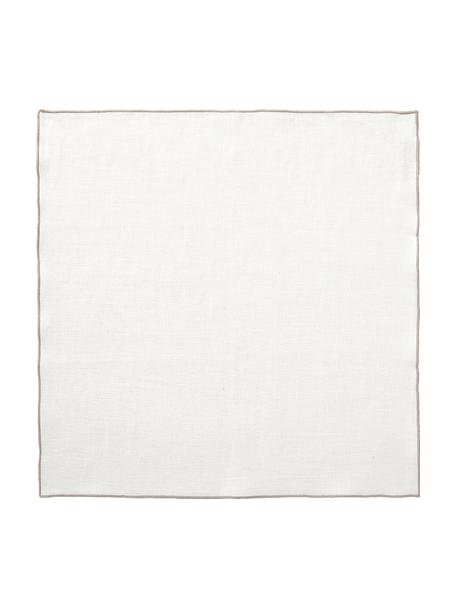 Serwetka z lnu Audra, 6 szt., 100% len, Biały, beżowy, S 46 x D 46 cm