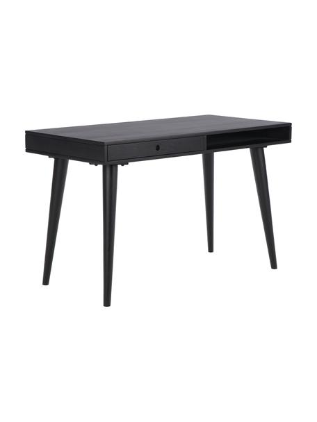 Pracovný stôl z masívu Tova, Mangové drevo, masívne, lakované, Čierna, Š 117 x H 60 cm