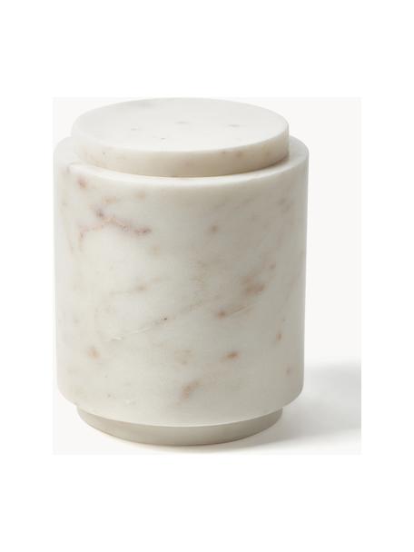 Boîte de rangement en marbre Simba, Marbre, Blanc, marbré, Ø 10 x haut. 12 cm