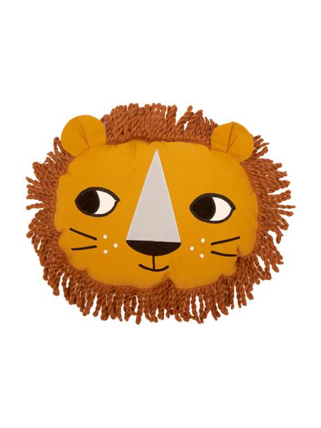 Cuscino Lion, Rivestimento: 100% cotone, Giallo, arancione, Larg. 30 x Lung. 40 cm