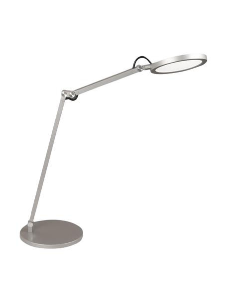 Grote dimbare LED bureaulamp Regina, Lampenkap: metaal, Lampvoet: metaal, Diffuser: kunststof, Zilverkleurig, B 52 x H 80 cm