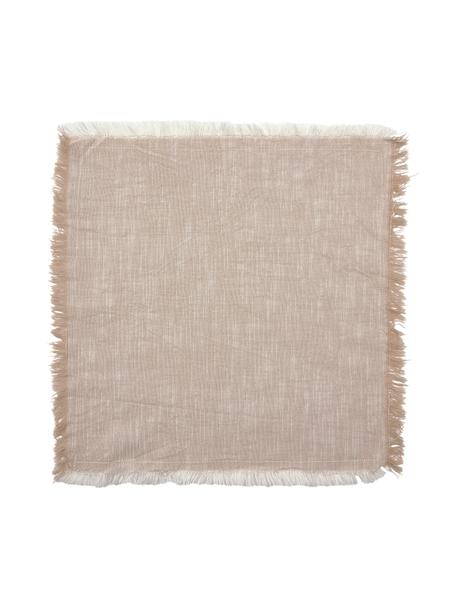Látkové obrúsky so strapcami Ivory, 4 ks, 100 %  bavlna, Béžová, Š 40 x D 40 cm