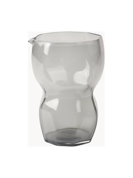 Mundgeblasene Wasserkaraffe Limfjord, 900 ml, Glas, mundgeblasen, Grau, transparent, 900 ml