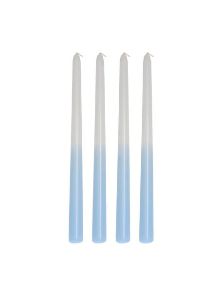 Dlhá sviečka Dubli, 4 ks, Vosk, Modrá, biela, Ø 2 x V 31 cm