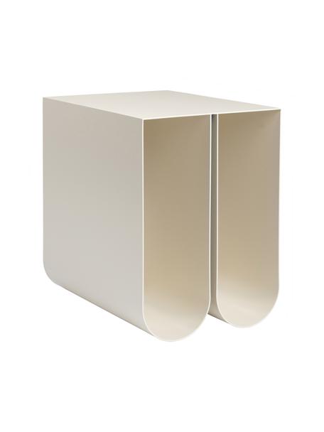 Table d'appoint métal beige Curved, Acier, revêtement par poudre, Beige, larg. 26 x long. 36 cm
