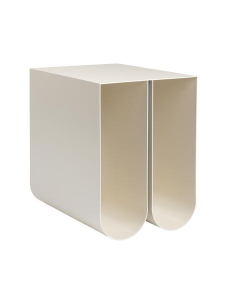 Table d'appoint en métal Curved, Acier, revêtement par poudre, Beige, larg. 26 x long. 36 cm