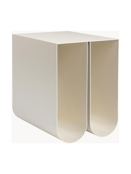 Mesa auxiliar de metal Curved, Acero con pintura en polvo, Beige claro, An 26 x Al 36 cm