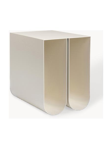 Metalen bijzettafel Curved, Gepoedercoat staal, Lichtbeige, B 26 x H 36 cm