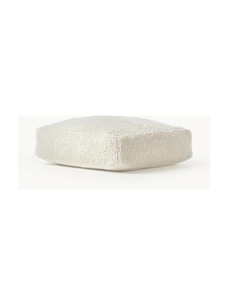 Cuscino da pavimento in cotone Indi, Rivestimento: 100% cotone, Bianco latte, Larg. 70 x Alt. 20 cm