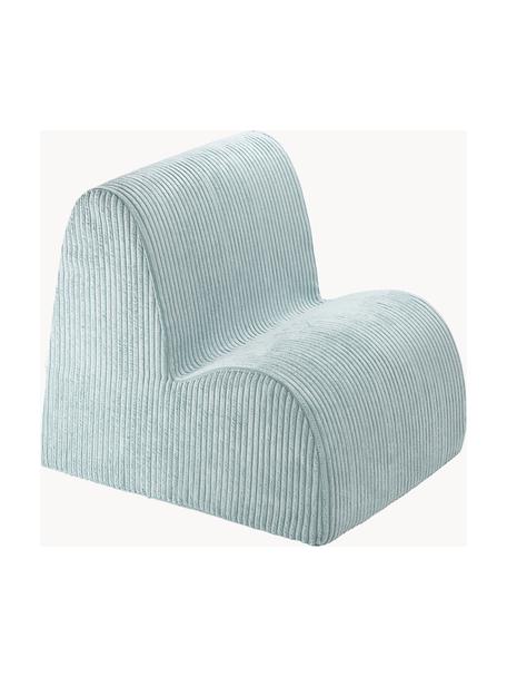 Fauteuil pour enfant en velours côtelé Cloud, Velours côtelé bleu ciel, larg. 50 x haut. 50 cm