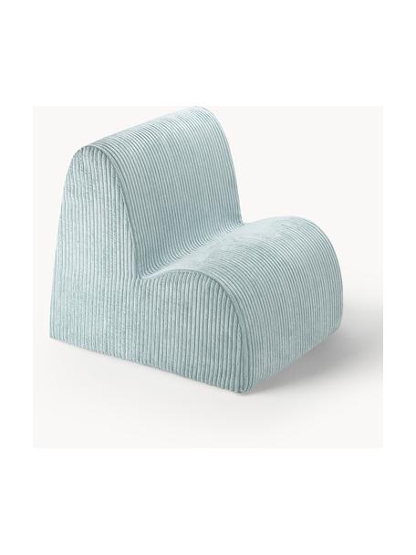 Fauteuil pour enfant en velours côtelé Cloud, Velours côtelé bleu ciel, larg. 50 x prof. 60 cm