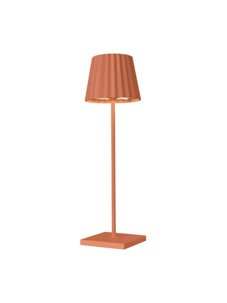 Lampada dimmerabile mobile da tavolo per esterni color arancione Trellia, Paralume: alluminio rivestito, Base della lampada: alluminio rivestito, Arancione, nero, Ø 12 x Alt. 38 cm