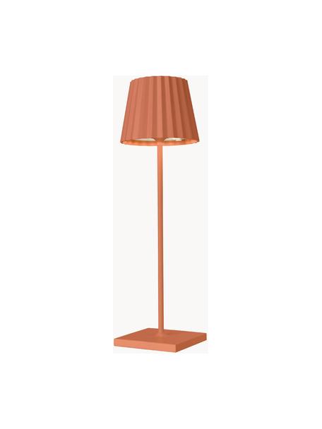 Lampada dimmerabile mobile da tavolo per esterni color arancione Trellia, Paralume: alluminio rivestito, Base della lampada: alluminio rivestito, Arancione, Ø 12 x Alt. 38 cm