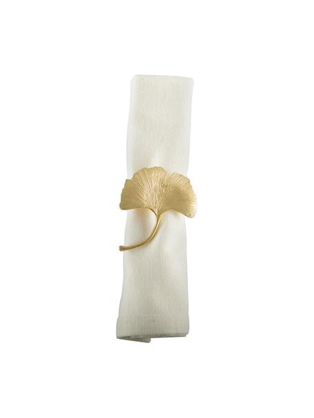 Portatovagliolo Ginkgo 4 pz, Metallo rivestito, Dorato, Ø 5 x Alt. 4 cm