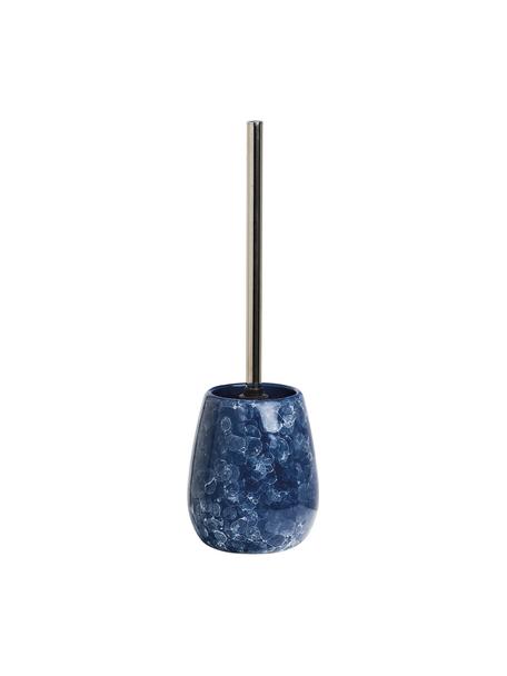 Szczotka toaletowa z ceramiki Marble, Niebieski, Ø 13 x W 41 cm