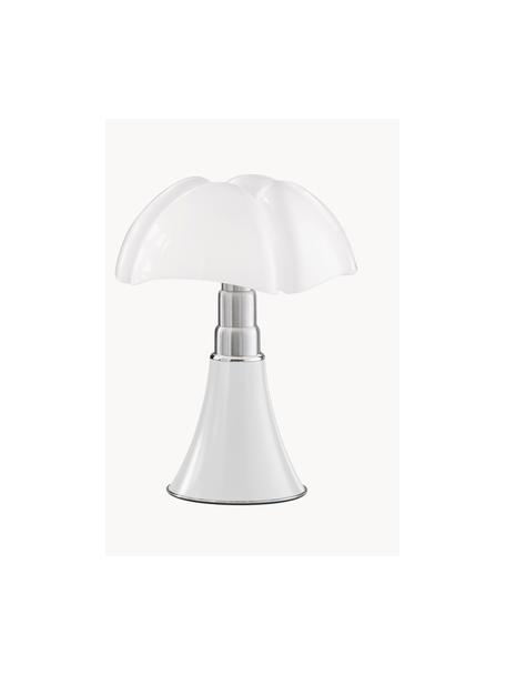 Lampada da tavolo portatile a LED con luce regolabile Pipistrello, Struttura: metallo, alluminio laccat, Bianco lucido, Ø 27 x Alt. 35 cm