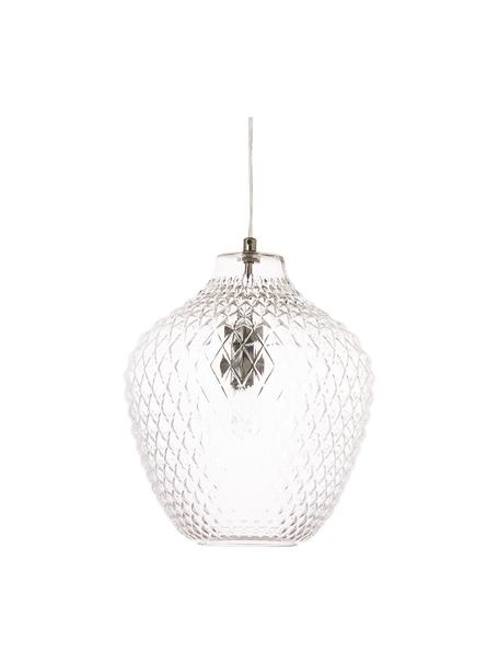 Lampa wisząca ze szkła Lee, Transparentny, odcienie chromu, Ø 27 x W 33 cm