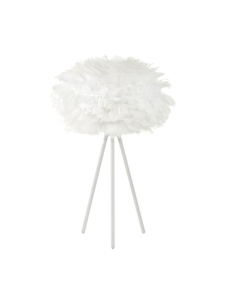 Velká stolní lampa z peří Eos, Bílá, Ø 35 cm, V 56 cm