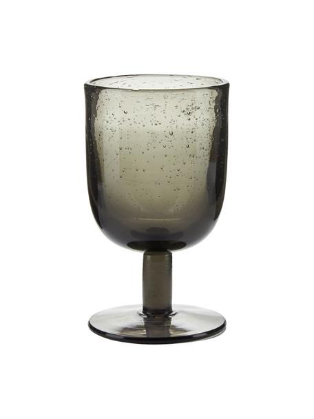Copas de vino soplados artesanalmente Leyla, 6 uds., Vidrio, Gris transparente, Ø 8 x Al 14 cm