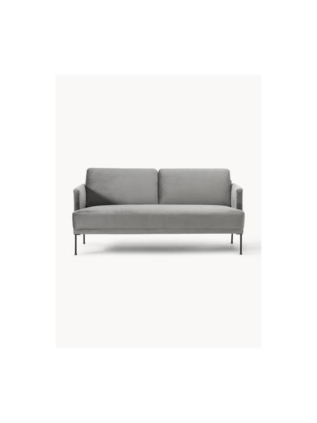 Samt-Sofa Fluente (2-Sitzer), Bezug: Samt (Hochwertiger Polyes, Gestell: Massives Kiefernholz, FSC, Füße: Metall, pulverbeschichtet, Samt Grau, B 166 x T 85 cm