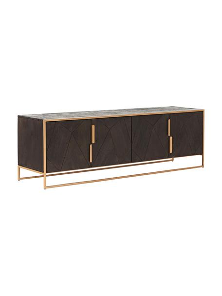 Skrinka z mangového dreva Harry, Mangové drevo, odtiene zlatej, Š 175 x V 45 cm