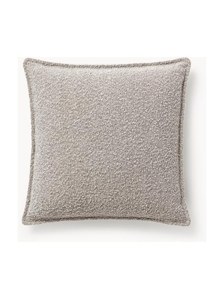 Cojín en tejido bouclé sofá Lennon, Funda: 80% poliéster, 20% acríli, Bouclé gris claro, An 60 x L 60 cm