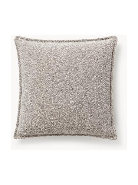Poduszka bouclé Lennon, Tapicerka: 80% poliester, 20% akryl, Jasnoszary bouclé, S 60 x D 60 cm