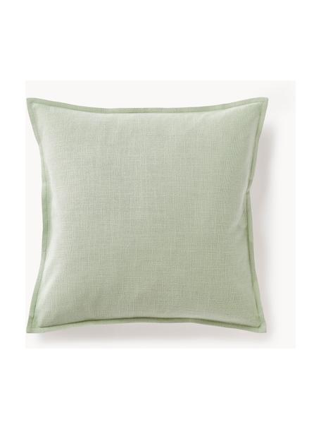 Housse de coussin 50s50 en coton Vicky, 100 % coton bio, Vert sauge, larg. 50 x long. 50 cm