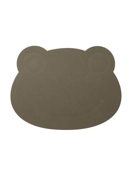 Kožené prostírání Frog, Kůže, guma, Šedozelená, Š 38 cm, D 28 cm
