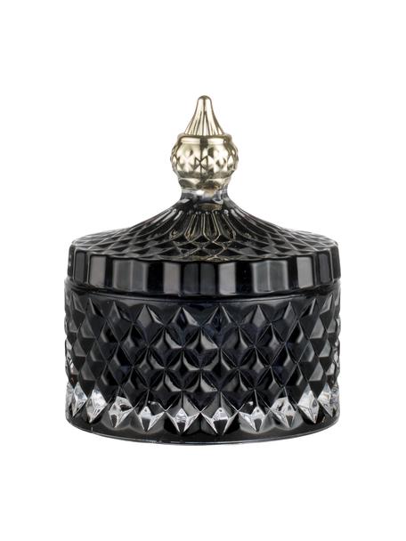 Bote decorativo pequeño Miya, Vidrio, Negro, dorado, Ø 9 x Al 11 cm